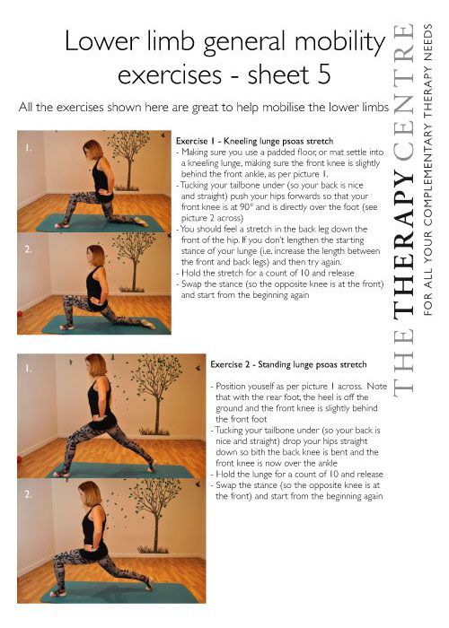 Lower limb general mobility exercises - sheet 5