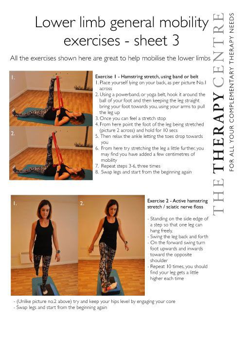Lower limb general mobility exercises - sheet 3