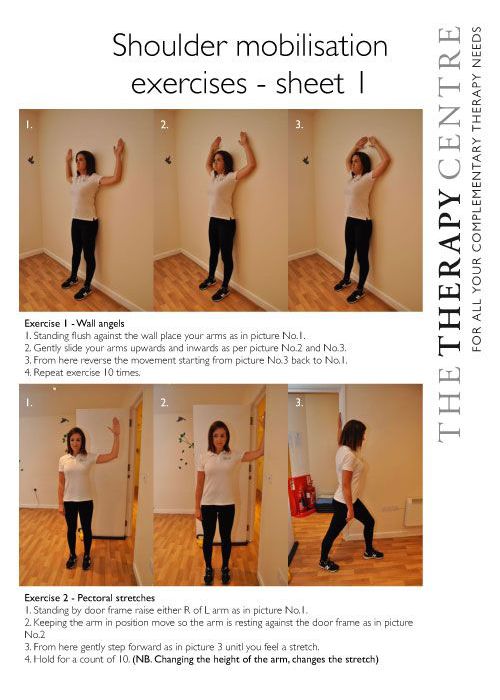 Shoulder mobility exercises - sheet 1