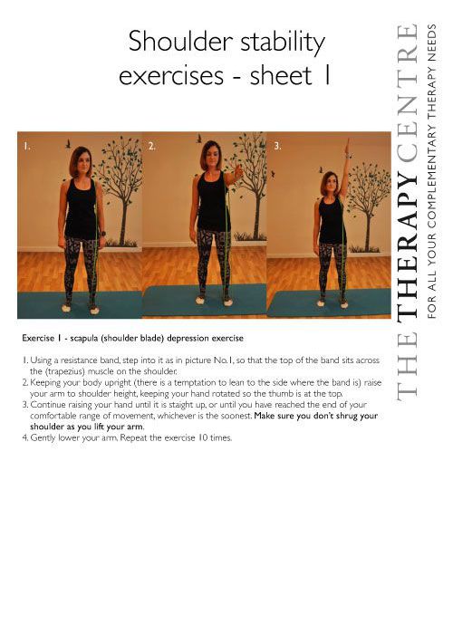 Shoulder stability exercises - sheet 1