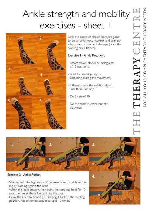 Ankle strength and mobility exercises - sheet 1