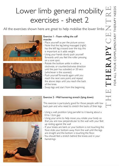 Lower limb general mobility exercises - sheet 2